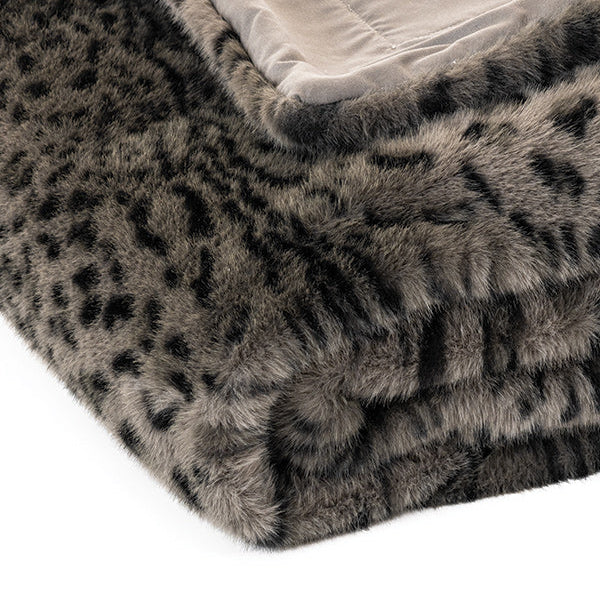 Cheetah black faux fur throw