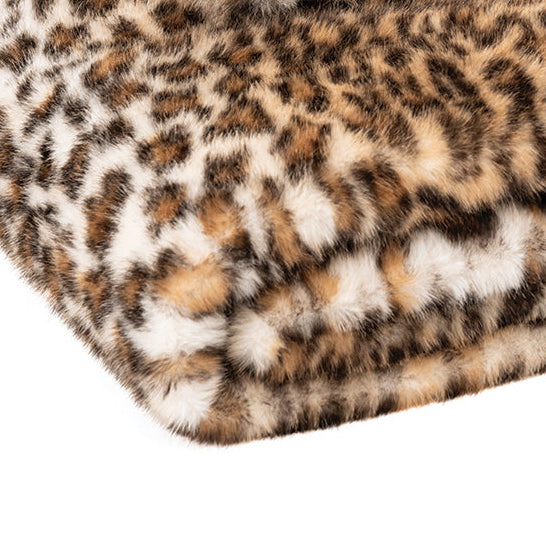 Cheetah brown faux fur throw