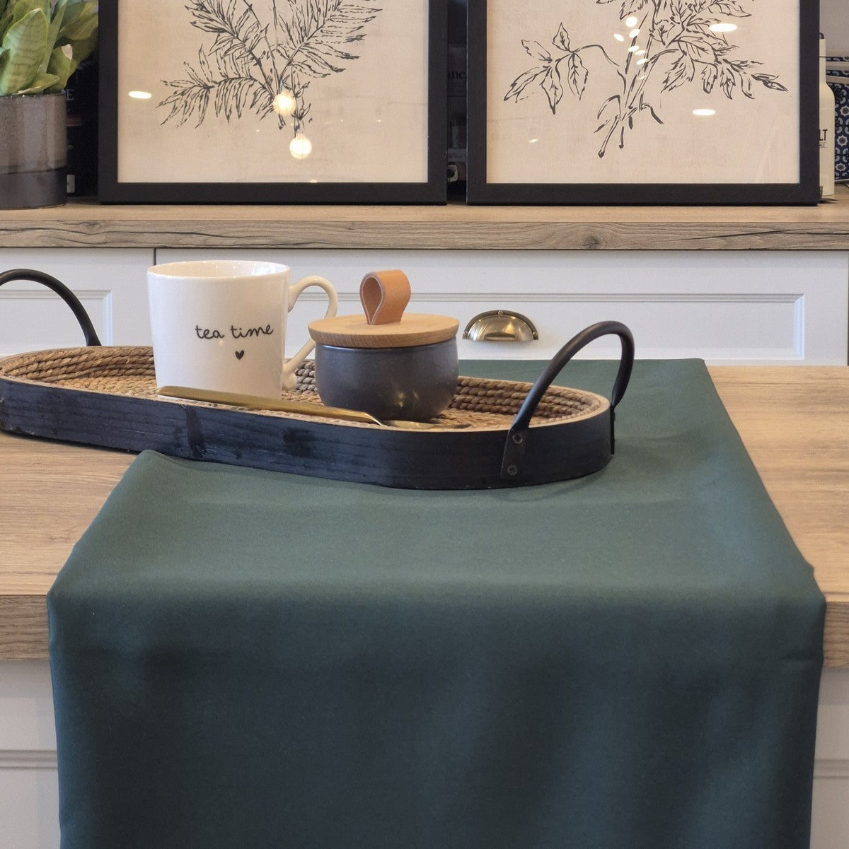 Nappe unie vert foncé Chive