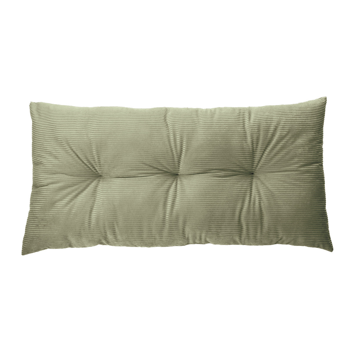 Coussin long en velours côtelé sauge Corduroy
