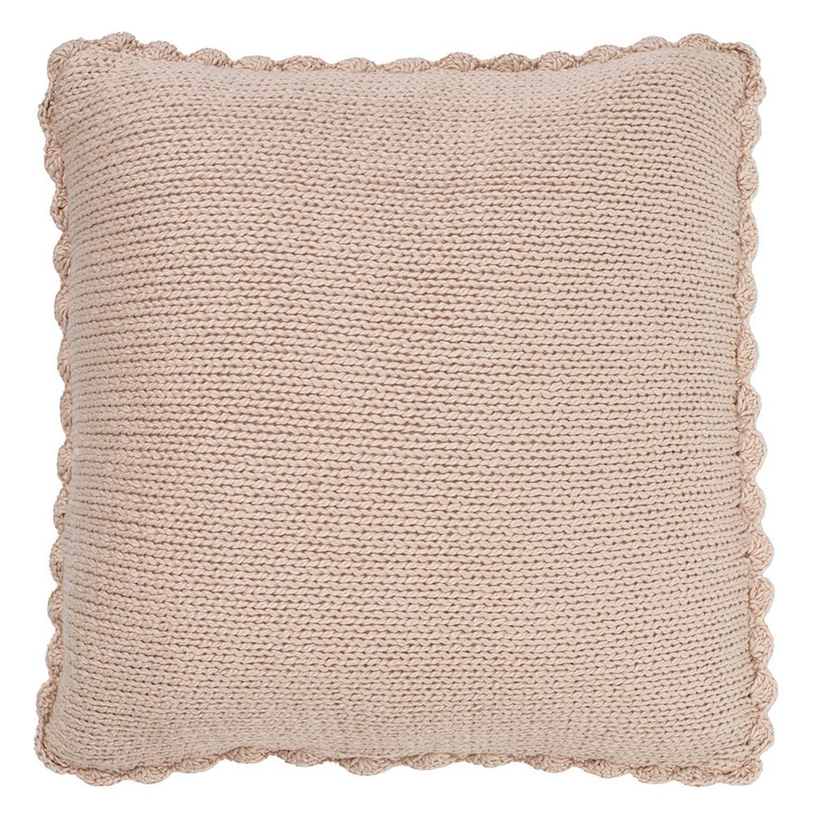Coussin décoratif en tricot beige Mamounette