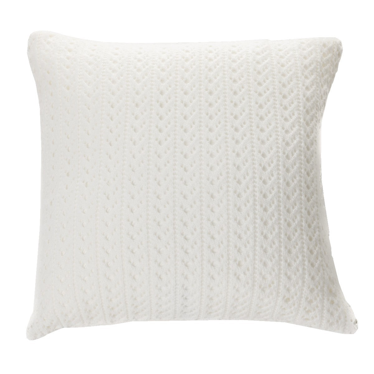 Coussin décoratif en tricot blanc Naja