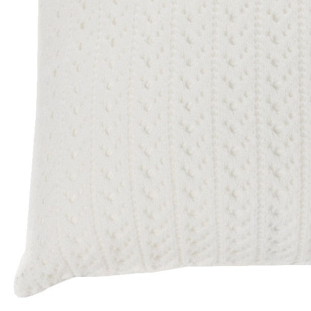 Naja white knit decorative pillow