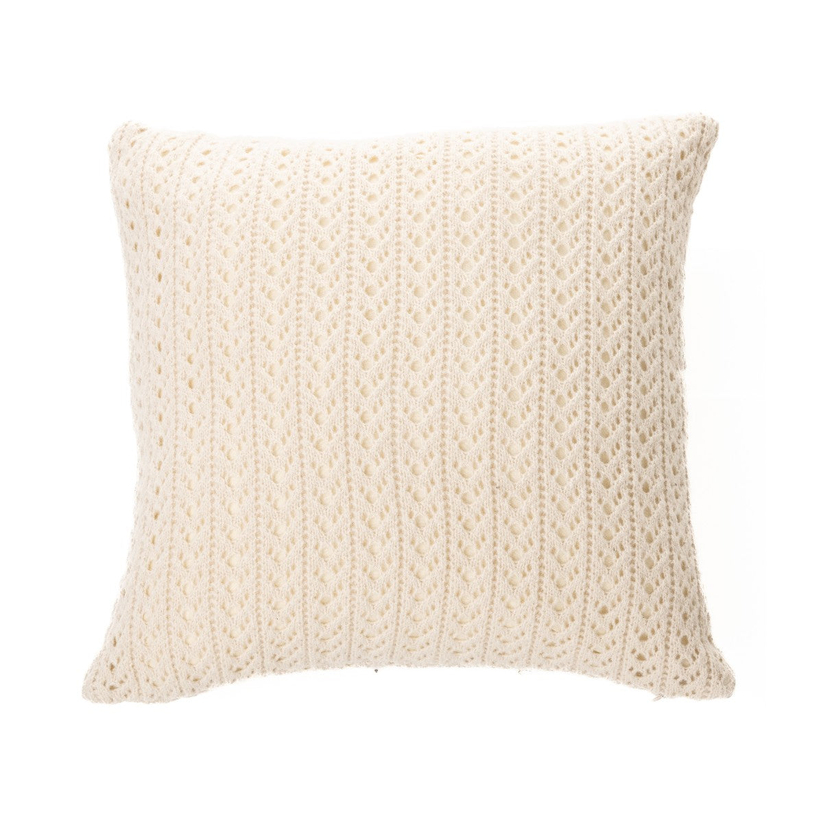 Coussin décoratif en tricot naturel Naja