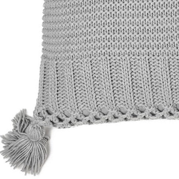 Shawn grey knit decorative pillow