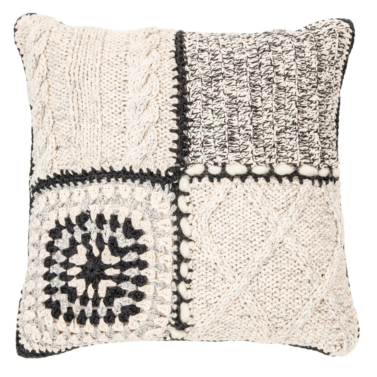 Coussin en tricot ivoire Mezze