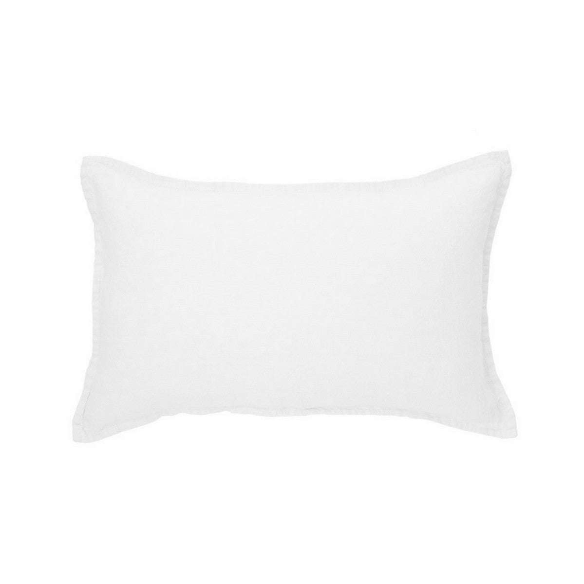 Linen Stone Wash white oblong decorative pillow