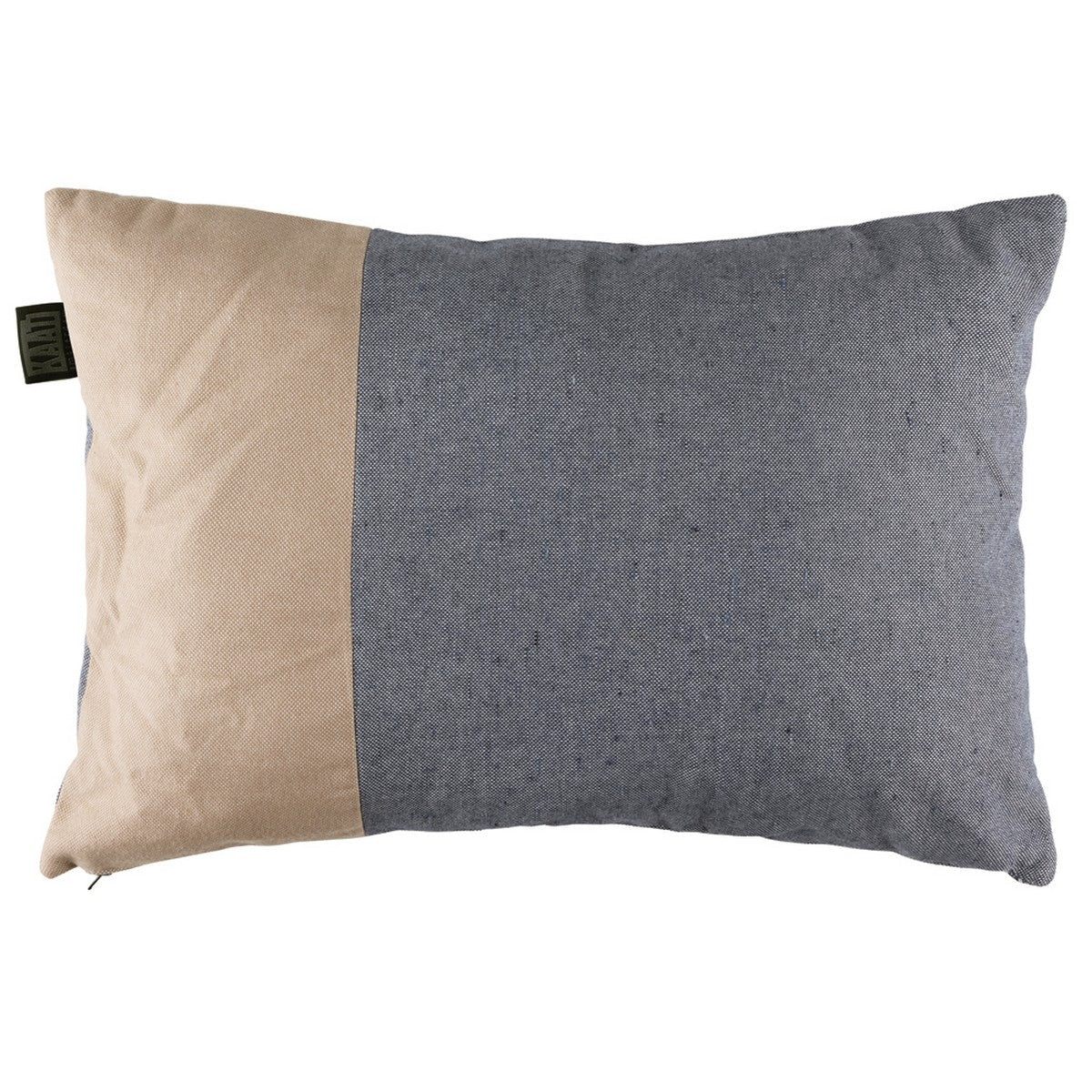 Reweave blue and natural modern oblong decorative pillow