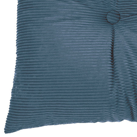 Coussin rectangulaire en velours côtelé bleu Corduroy