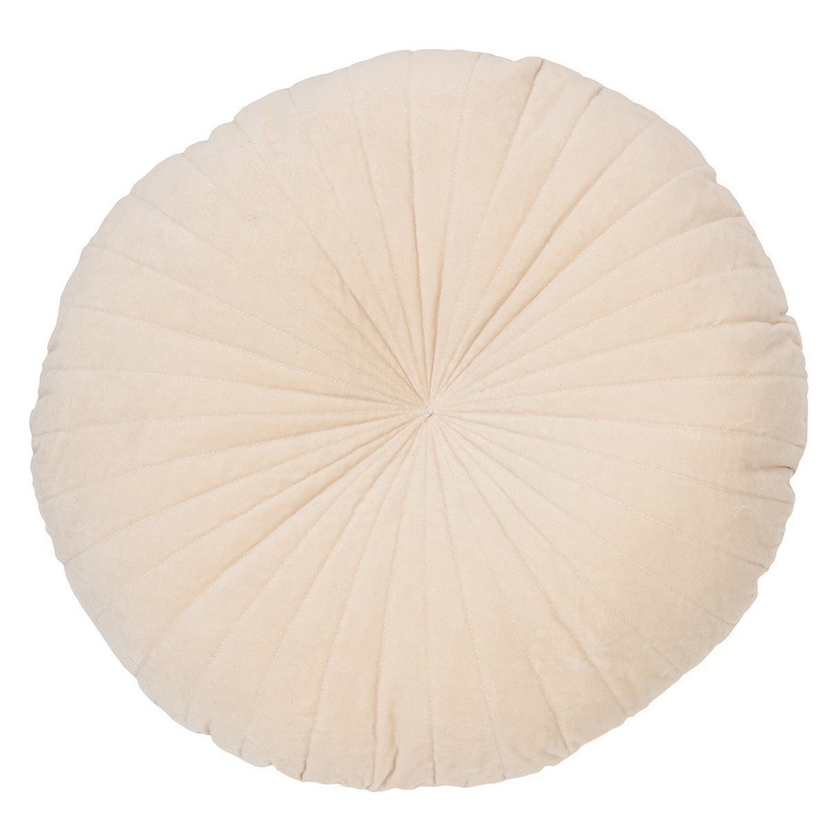Coussin rond en velours crème Velvet