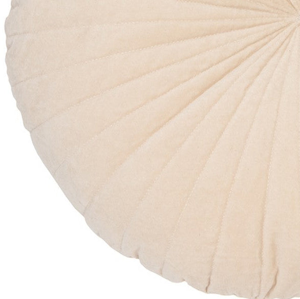 Velvet cream round decorative pillow