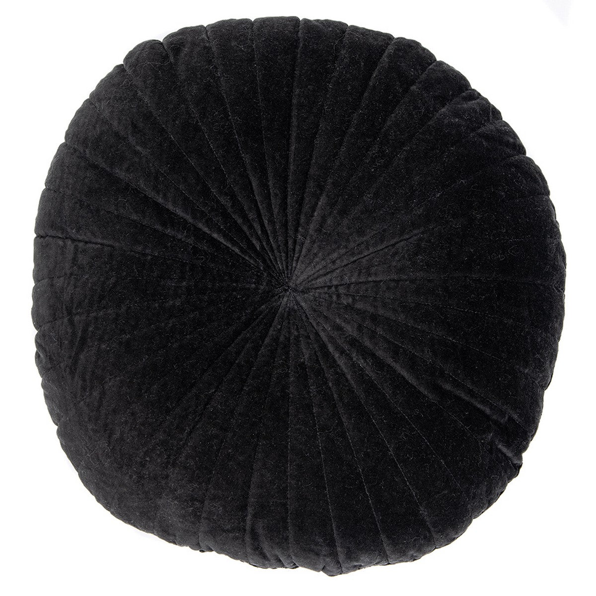 Coussin rond en velours noir Velvet