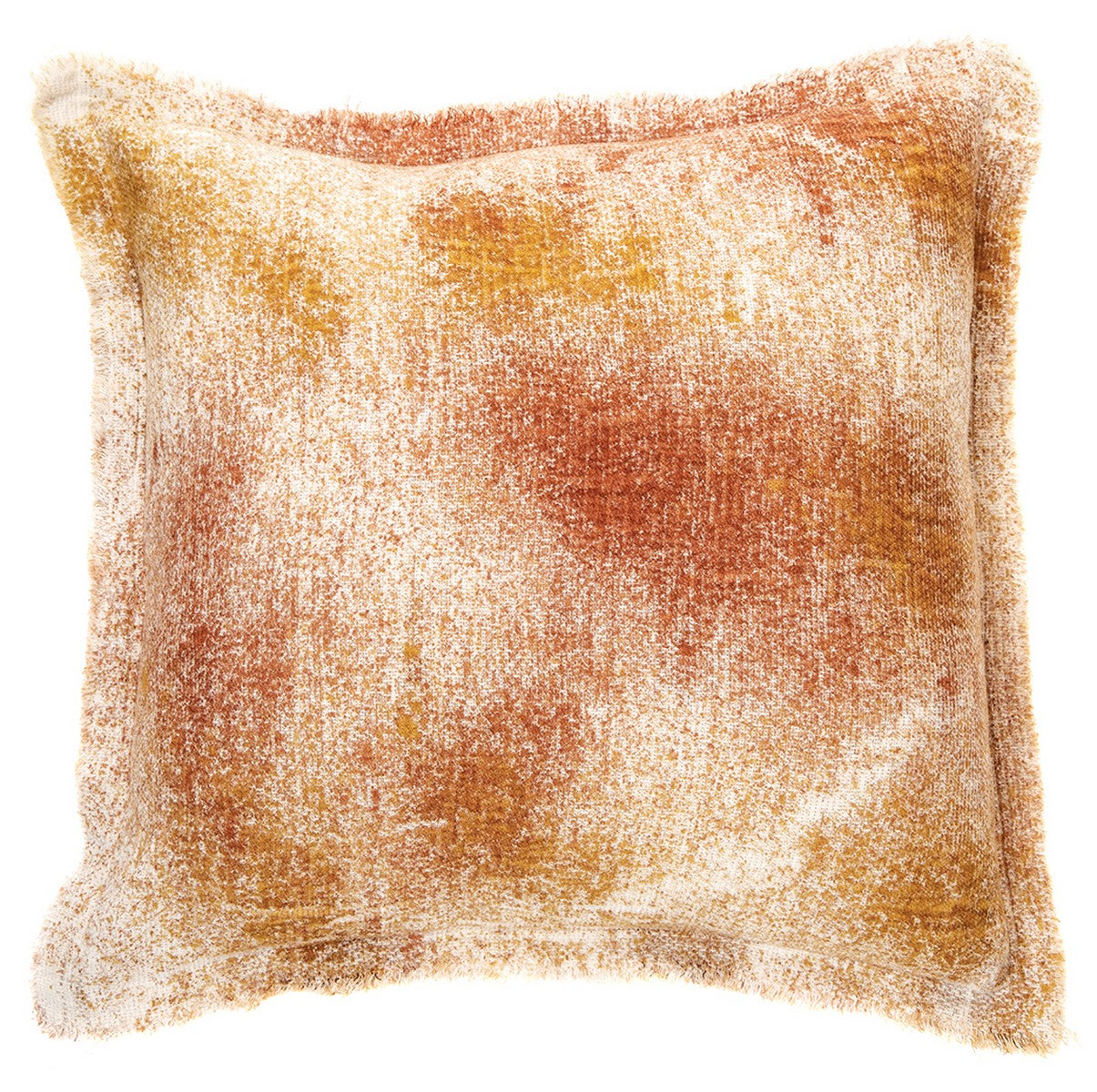 Coussin ''tie & dye'' terracotta et moutarde Marsala