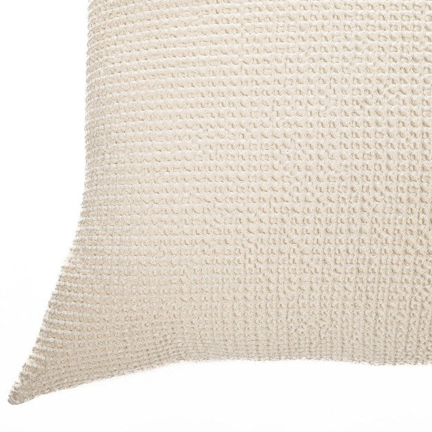 Coussin en coton gaufré crème Creamy