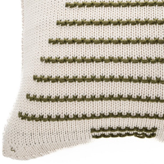 Didi cream and green decorative pillow