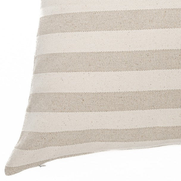 Dina cream and taupe striped european pillow