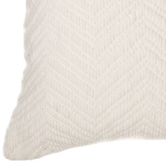 Emy ivory chenille decorative pillow