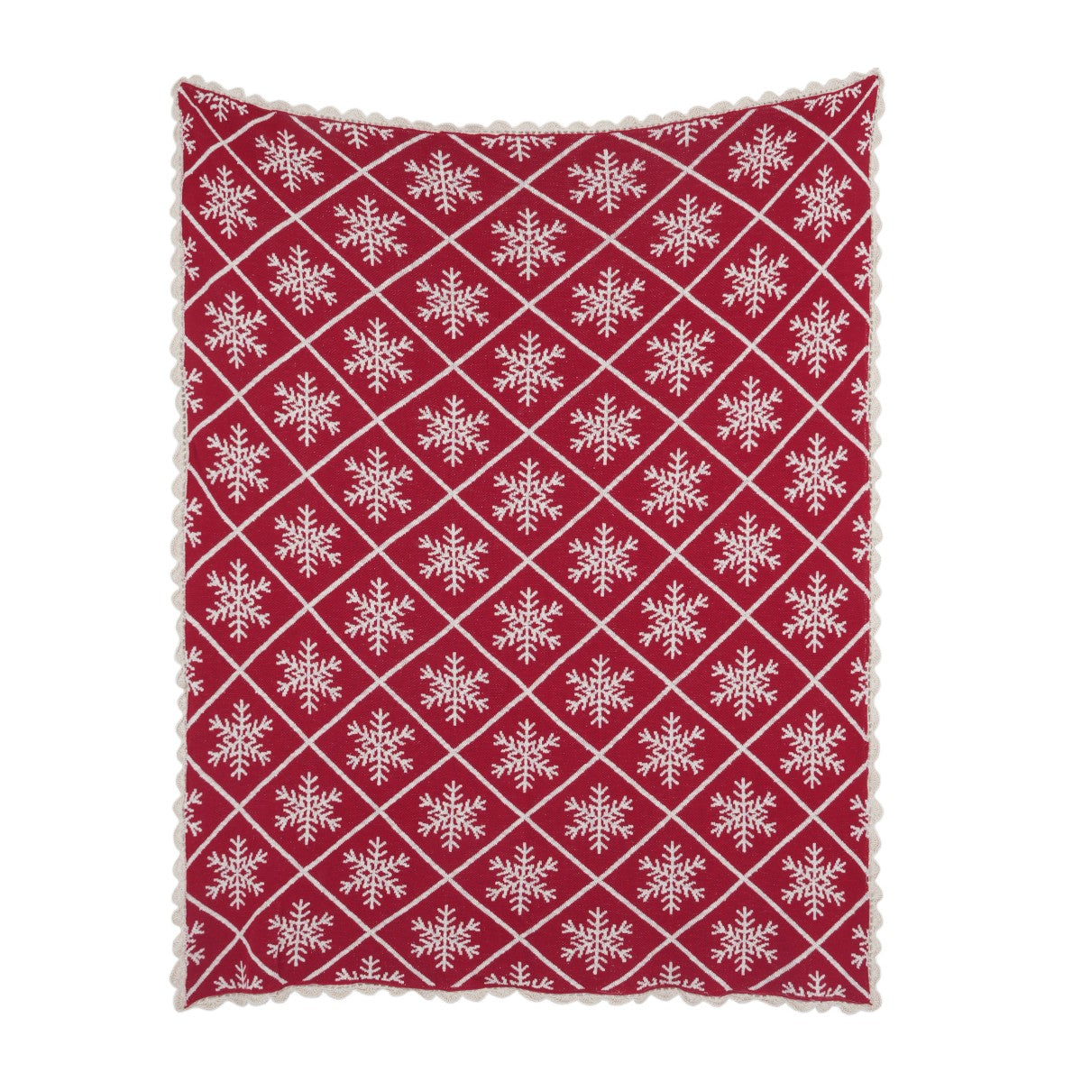 Red Snowflake Christmas Throw