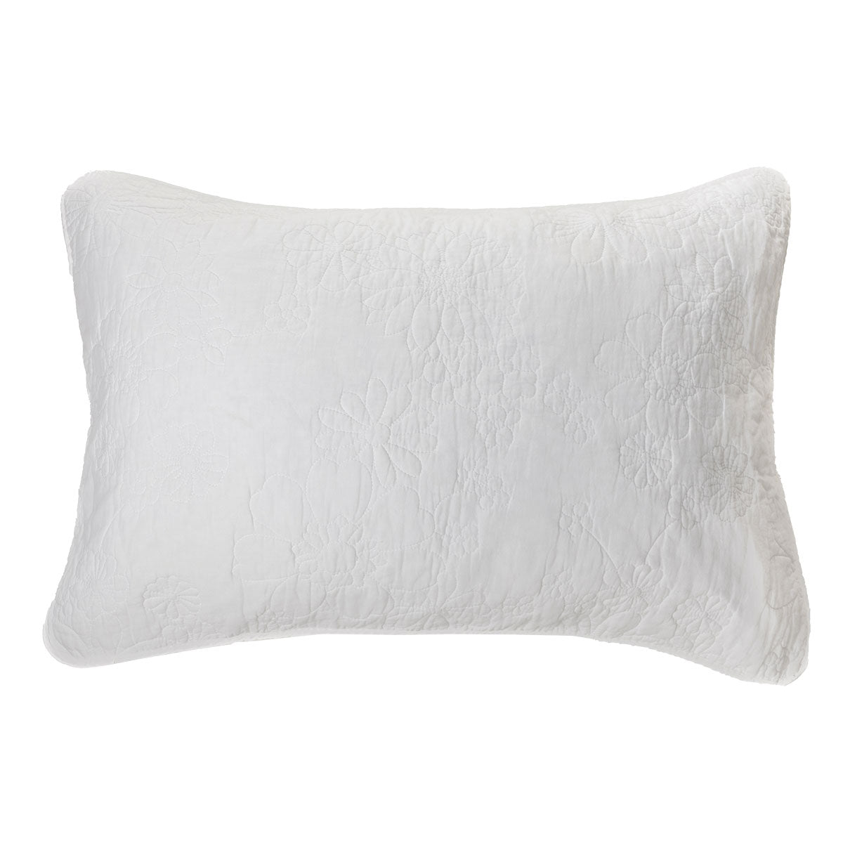 Flower white decorative pillow sham