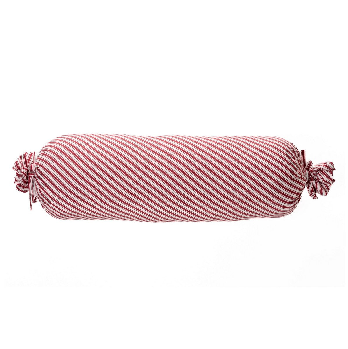 Holly red and white striped oblong decorative pillow