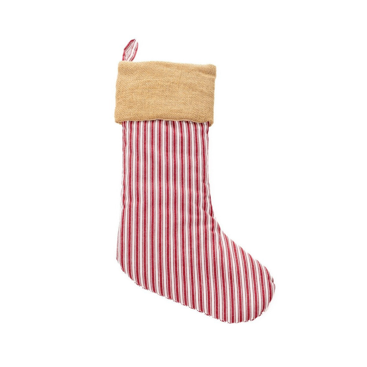 Bas de Noël à rayures rouges et blanches Holly