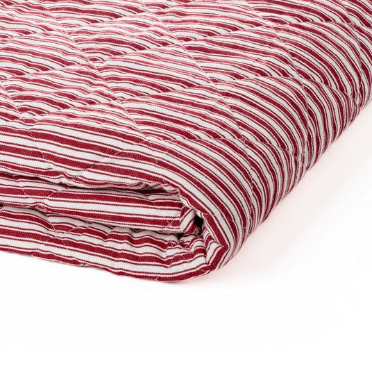 Holly red and white striped throw