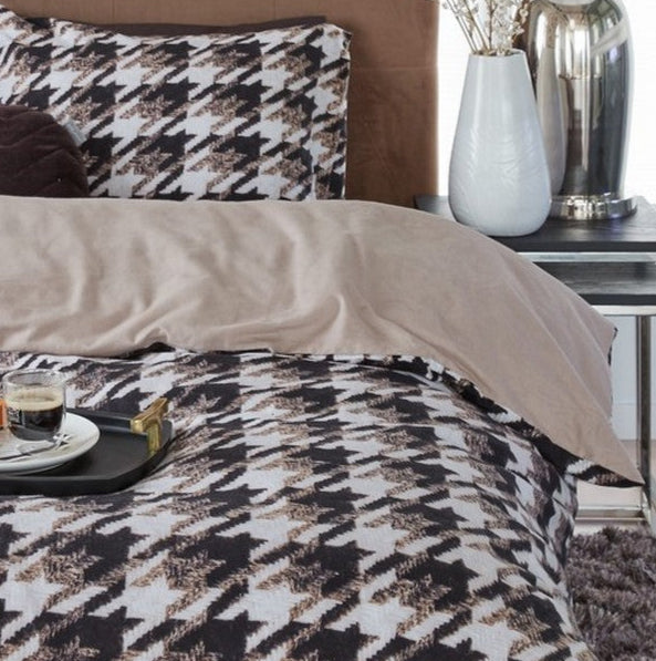 Housse de couette en flanelle Pied de Poule