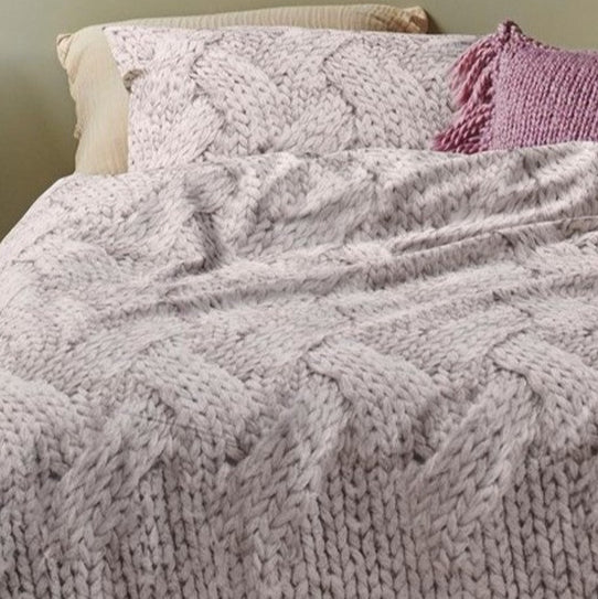 Housse de couette ivoire et taupe Tricot