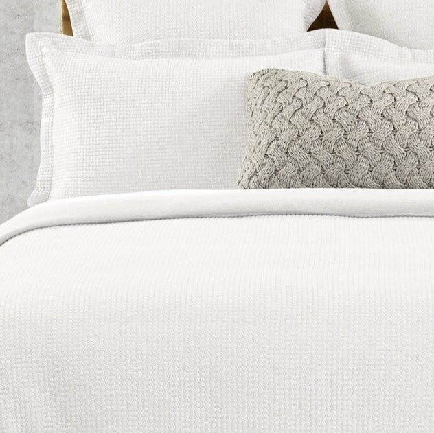 Housse de couette jersey blanc piquée Rustic