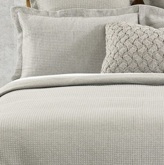 Housse de couette jersey gris piquée Rustic