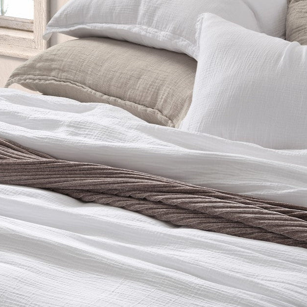 Housse de couette unie blanche Muslin