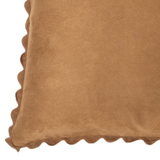 Ivory brown suede european pillow