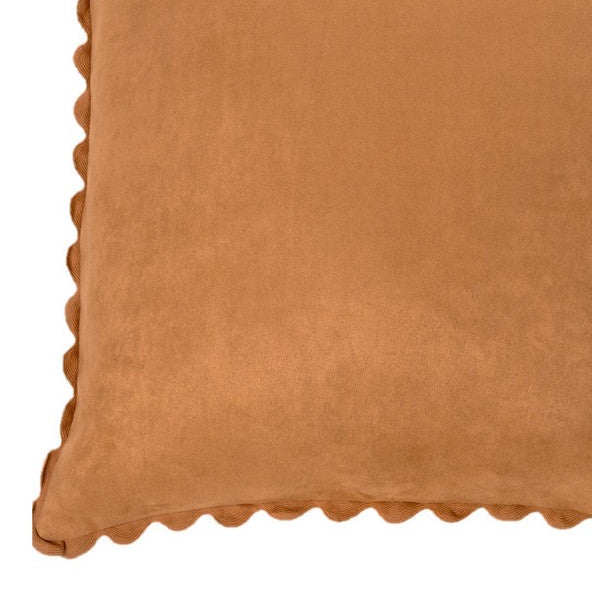Ivory european pillow in terracotta suede