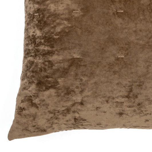Coussin en velours uni taupe Lounge