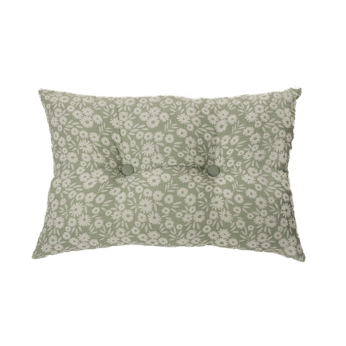 Coussin décoratif vert avec de petites fleurs Maggie