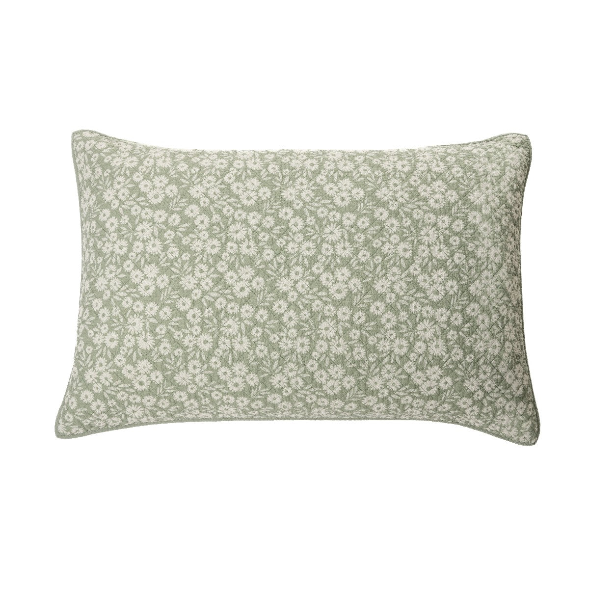 Cache oreiller décoratif vert avec de petites fleurs Maggie