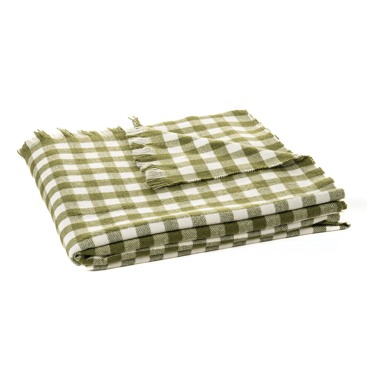 Manos dark green plaid throw