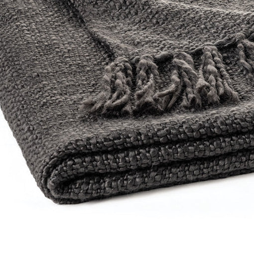 Mollo charcoal grey knit throw