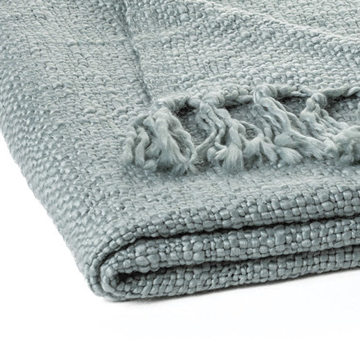 Mollo soft blue knit throw