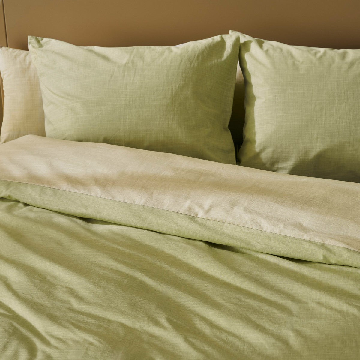 Nita solid green duvet cover
