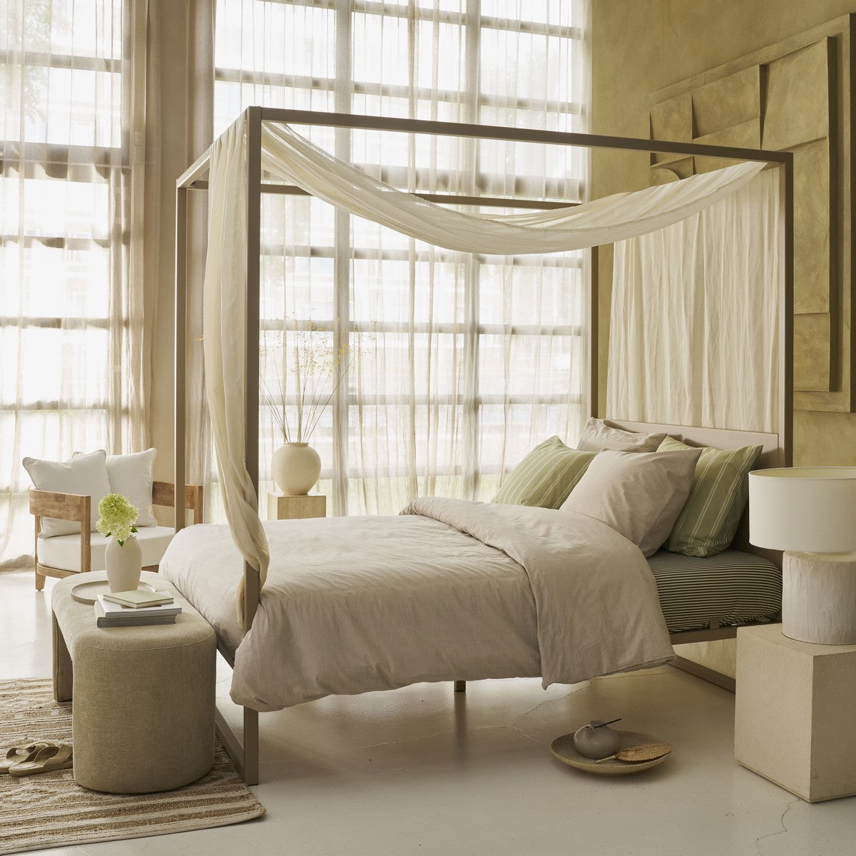 Housse de couette unie sable Nita