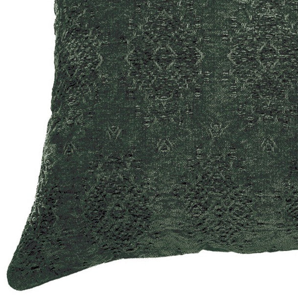 Oreiller européen en velours jacquard vert forêt Toro