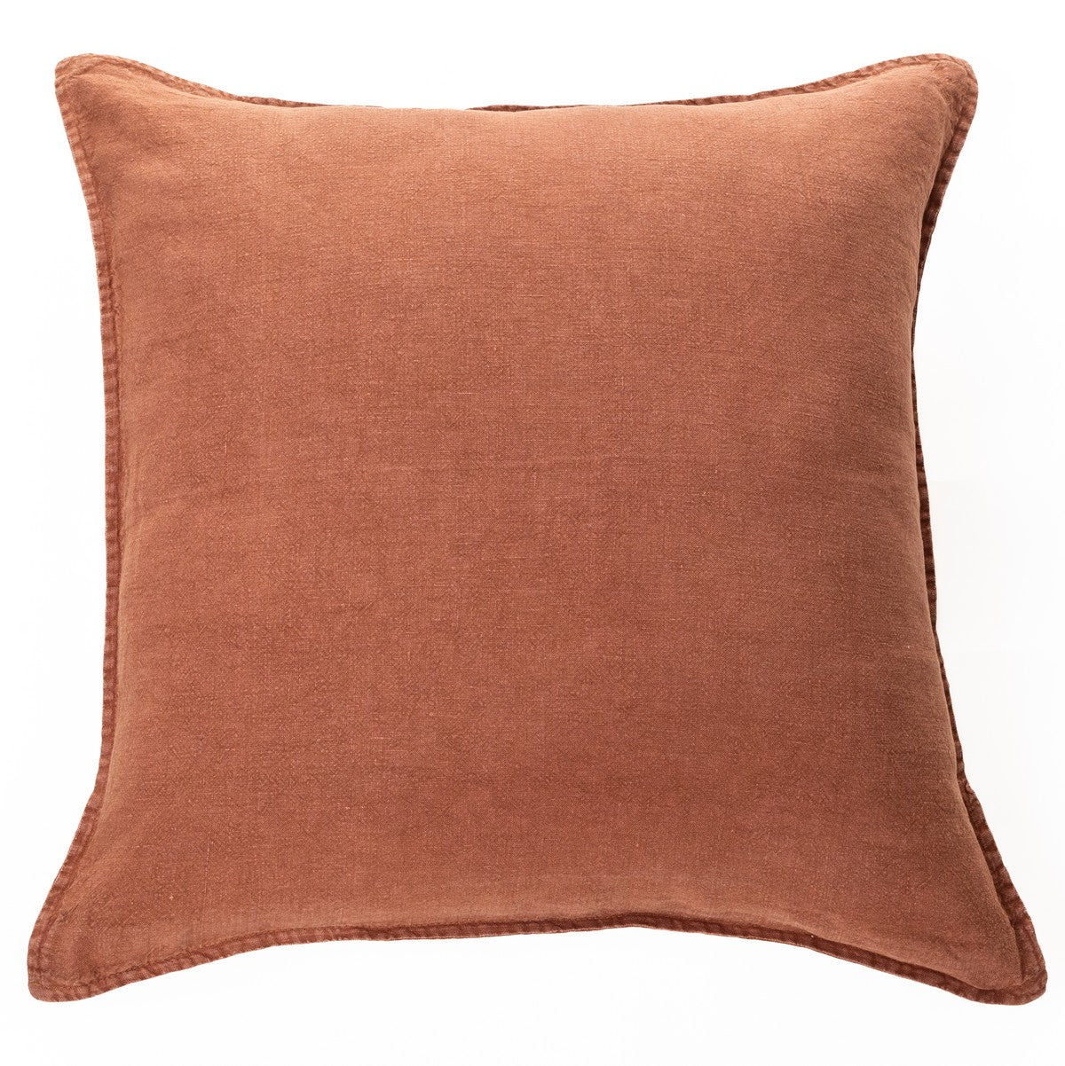 Linen Stone Wash terracotta european pillow