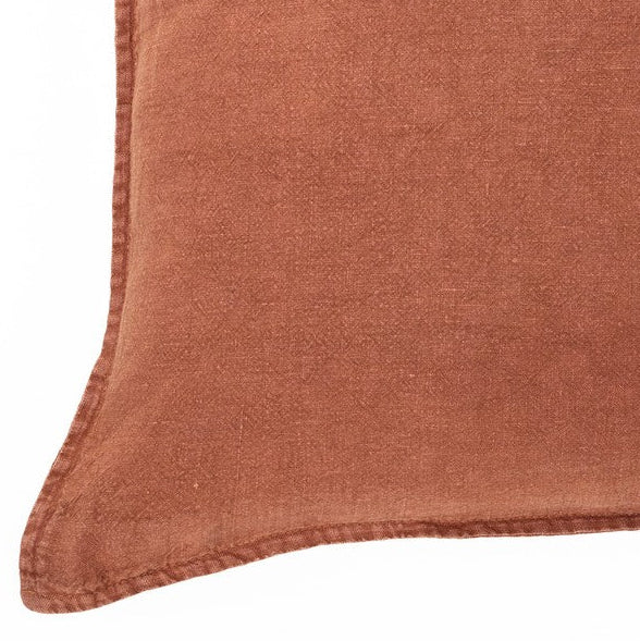 Linen Stone Wash terracotta european pillow