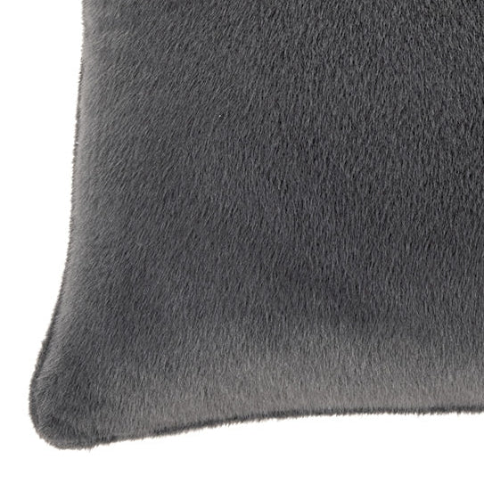 Polux grey charcoal faux fur european pillow