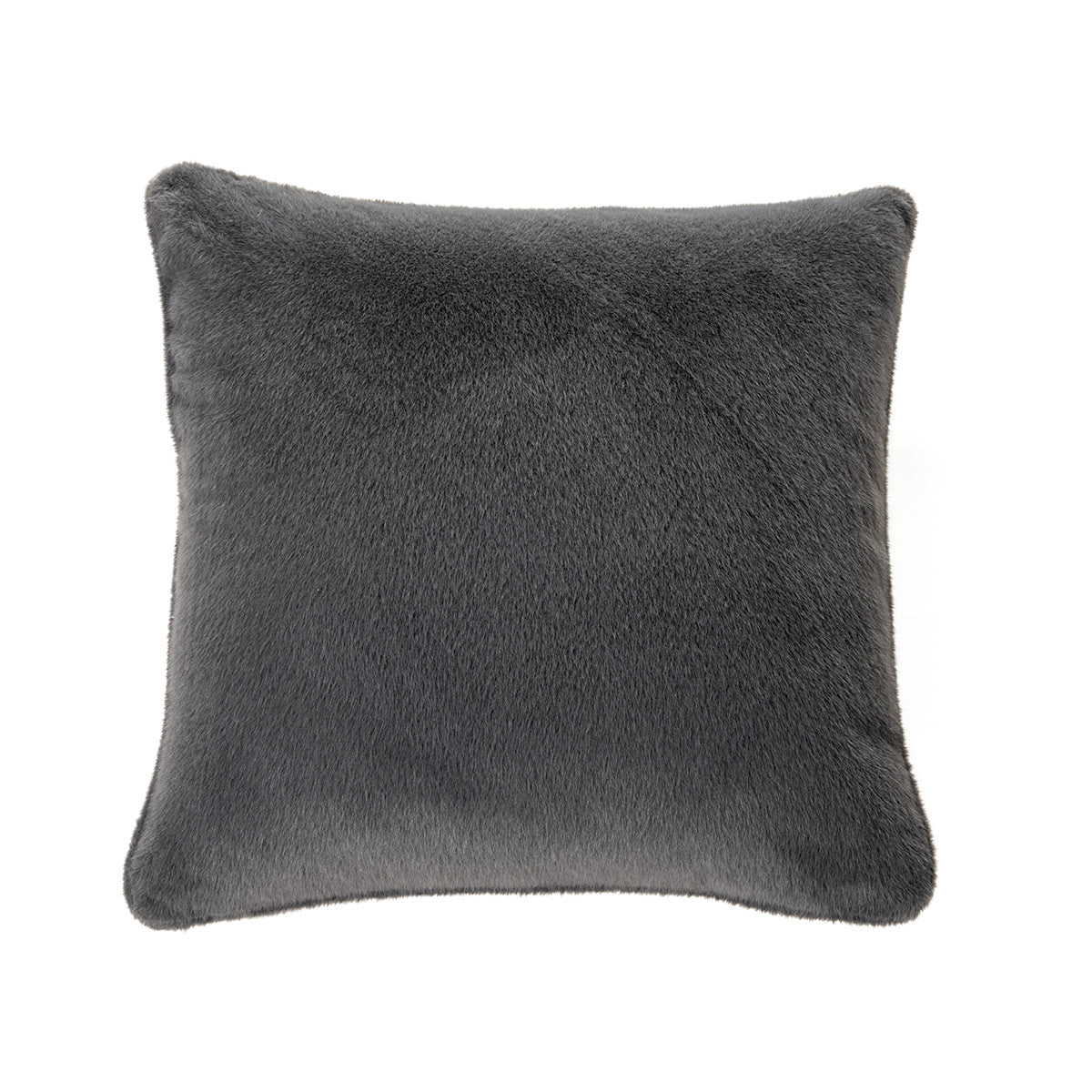 Polux grey charcoal faux fur european pillow