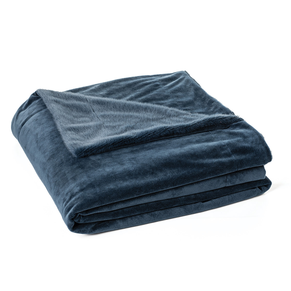 Polux blue faux fur throw