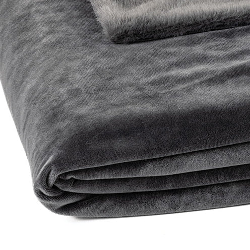 Polux grey charcoal faux fur throw
