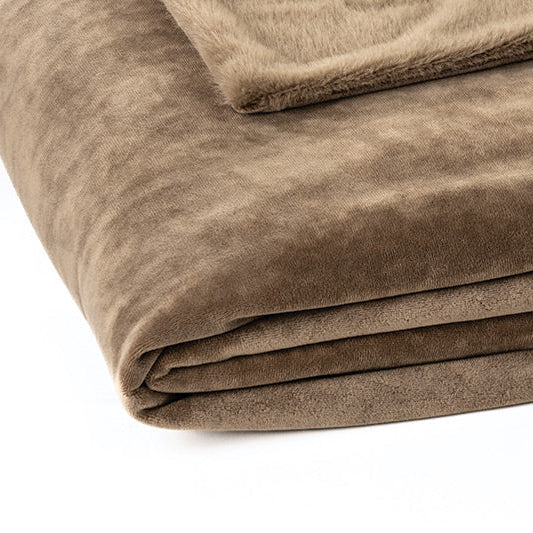 Polux taupe faux fur throw