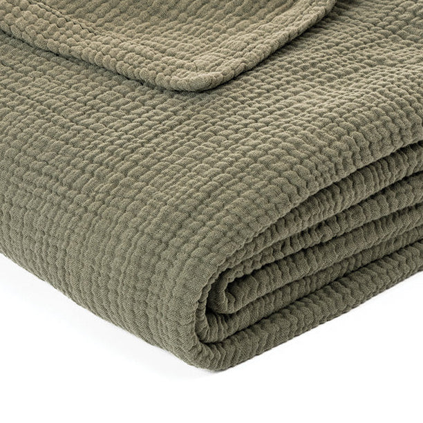 Popeye Olive Cotton Muslin Blanket
